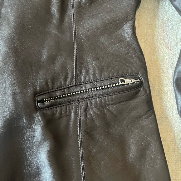 vintage chocolate brown Italian leather jacket Y2K - Picture 7 of 11